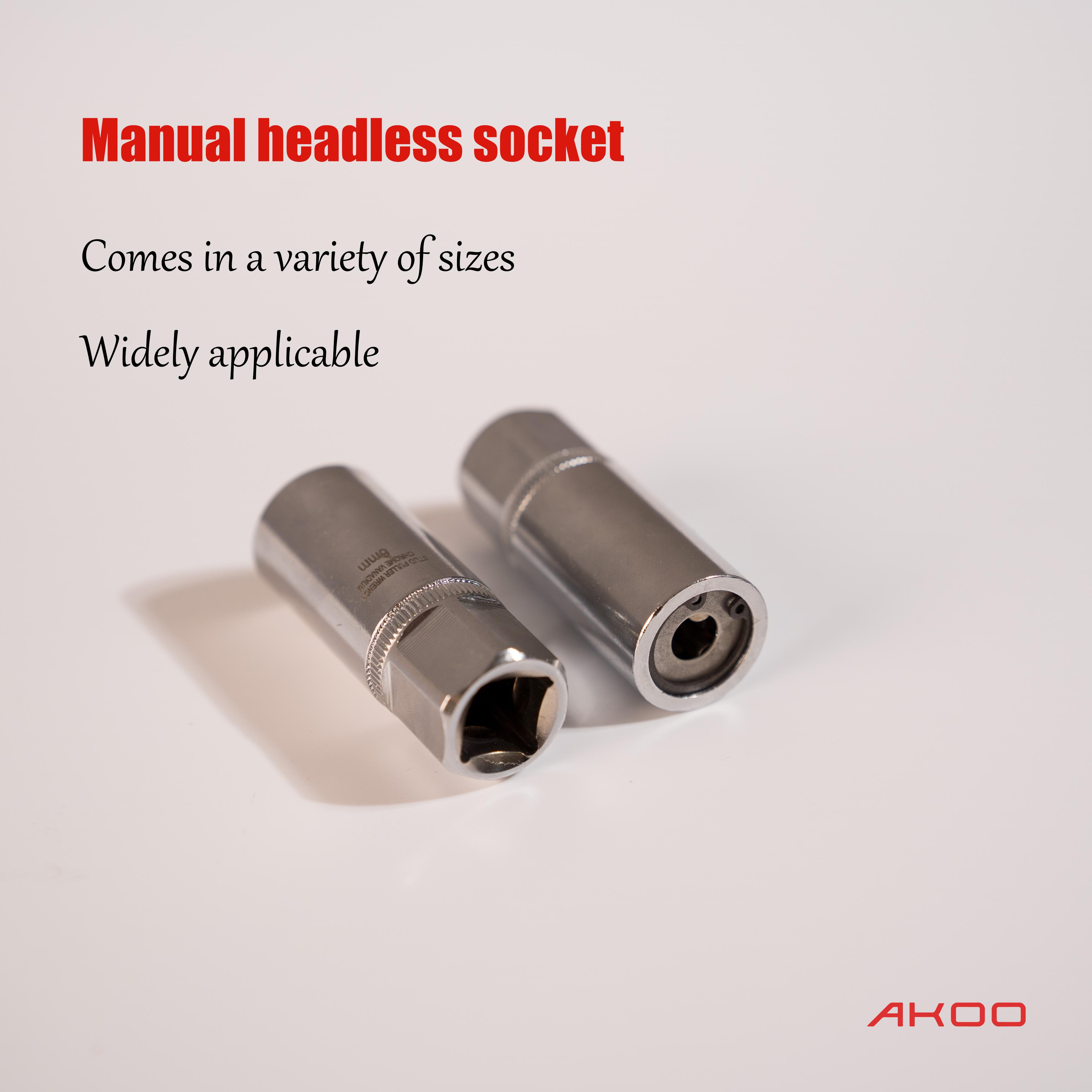 AKOO Stud Extractor Socket Set ，Broken Stud Removal Socket 4-Piece Stud Remover Set – Stud Puller Sockets