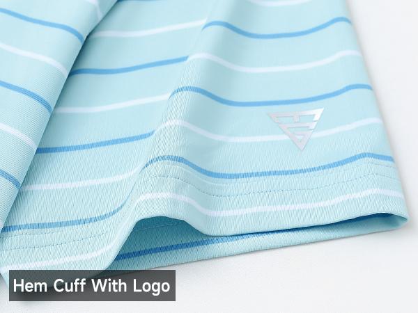 M MAELREG Golf Shirts for Men Short Sleeve Dry Fit Striped Performance Lightweight Moisture Wicking Collared Casual Golf Polo