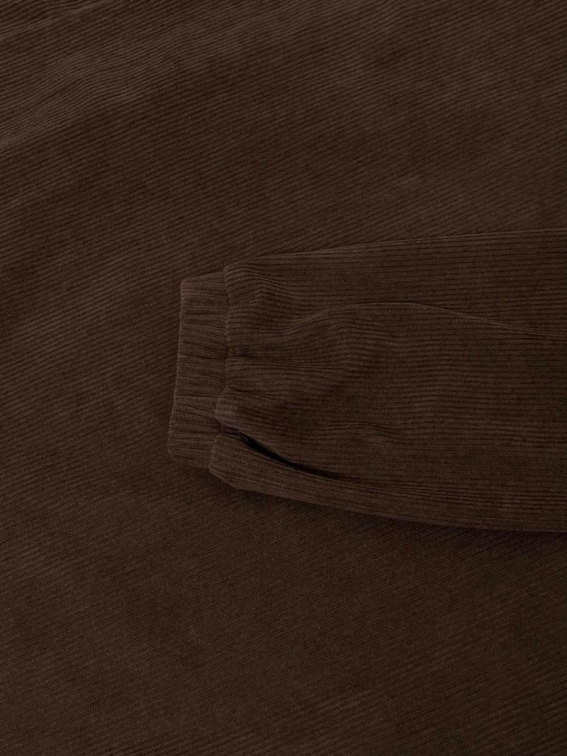 Women's Solid Drawstring Hooded Corduroy Dress, Casual Long Sleeve Dress for Fall & Winter, Women's Islamic Clothing for Daily Wear, Modesty Muslim Clothing