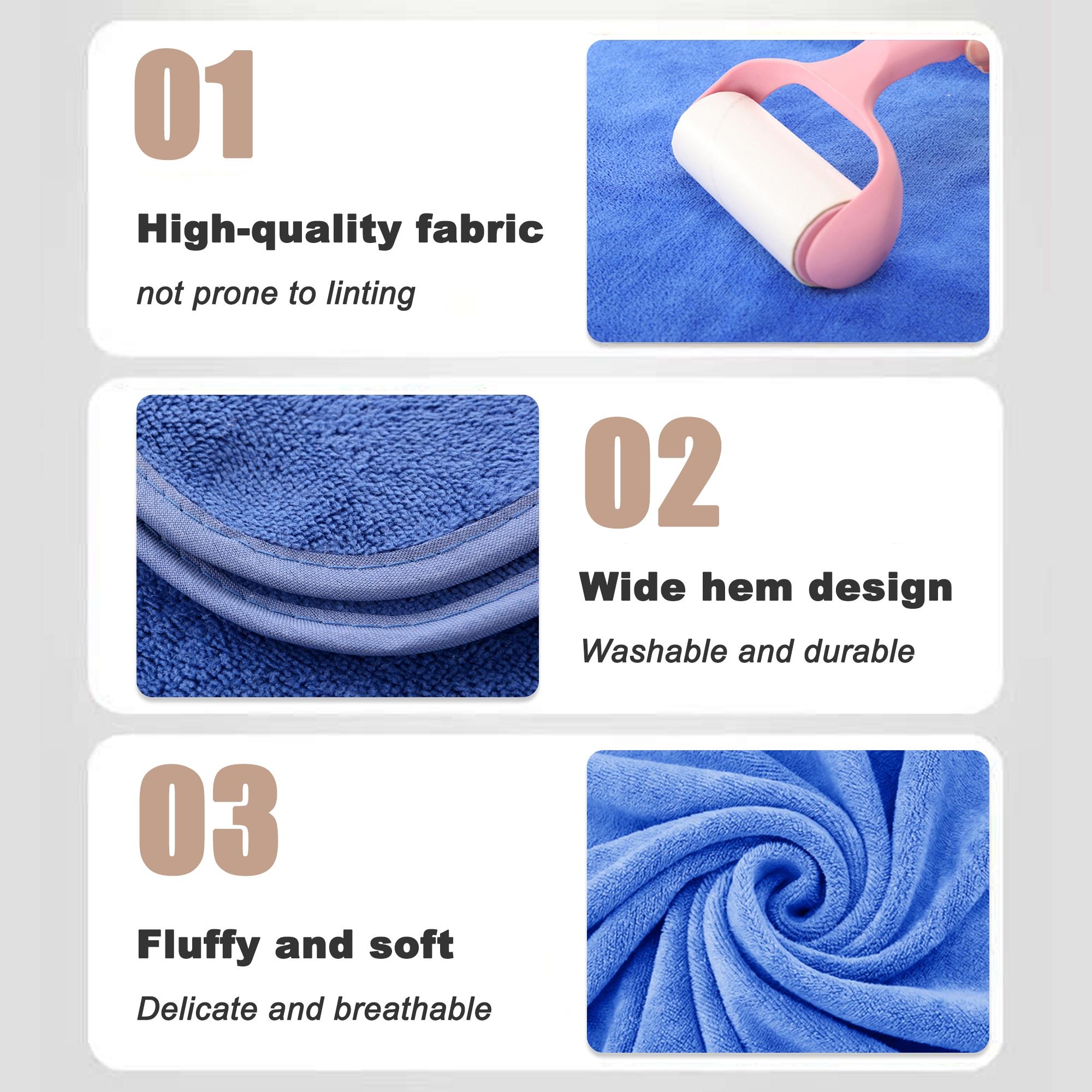 Pet Embroidered Paws Hat Bathrobe, Nylon 20% Polyester 80%, Velcro & Tie Design, Universal Absorbent Clothes for Small Medium Large Poodle Dogs Cats