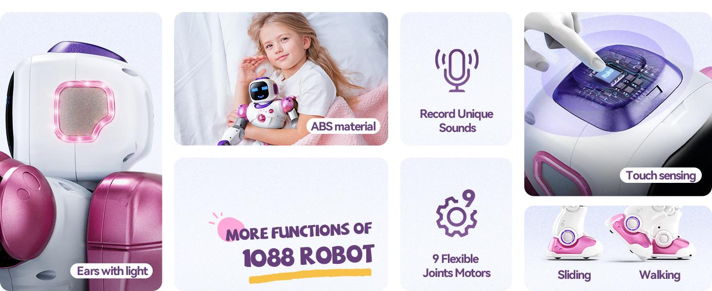 Ruko 1088 Smart Robot Toys for Kids, Large STEM Programmable Interactive RC Robot with Voice Control, App Control, Gifts for Boys & Girls Age 4 5 6 7 8 9, Pink Ruko 1088 Smart Robot Toys for Kids, Large STEM Programmable Interactive RC Robot with Voice Control, App Control, Gifts for Boys & Girls Age 4 5 6 7 8 9, Pink