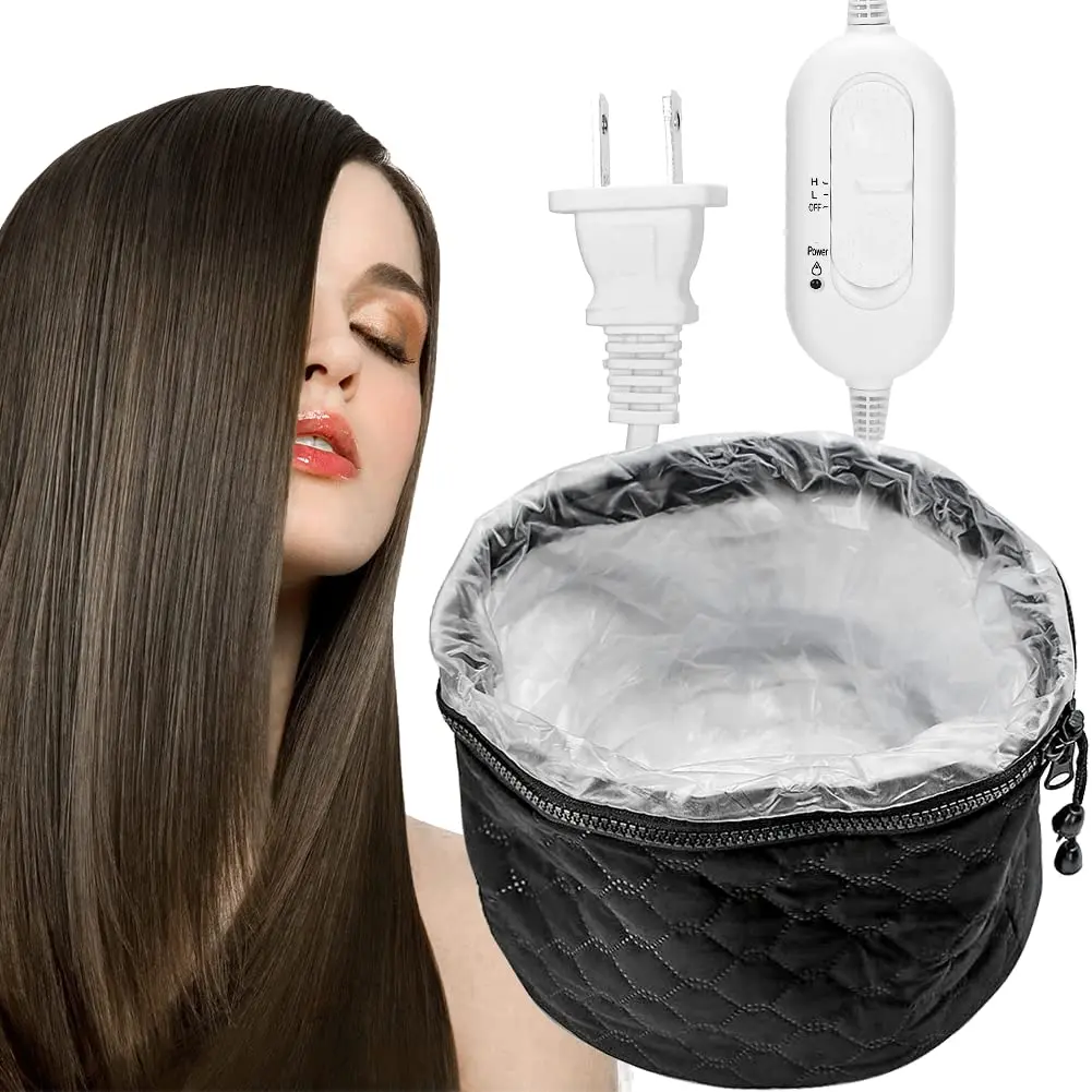 Hair Steamer Heat Cap, 2 Gear Temperature Control, Deep Conditioning Heating Cap, for Home Spa Use