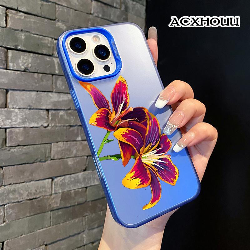 Trendy Original Design Lanyard Case for iPhone 17 16 E 15 14 16promax 16pro 15pro 13 12 11 Colorful Lily Art Durable Cover Unique and Eye-Catching iphone 13 cases iphone 14 pro case