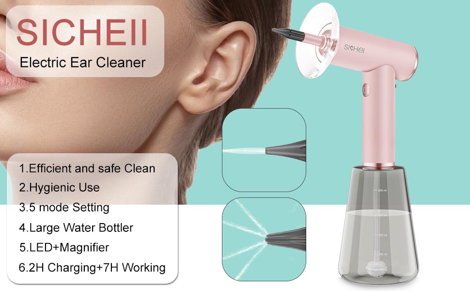 Ear Wax Removal,Ear Cleaner Wax Removal Tool with 5 Pressure Modes,Electric Ear Irrigation Flushing System Reusable Ear Washer for Adults Ear Wax Removal Gentle ear wax removal tool