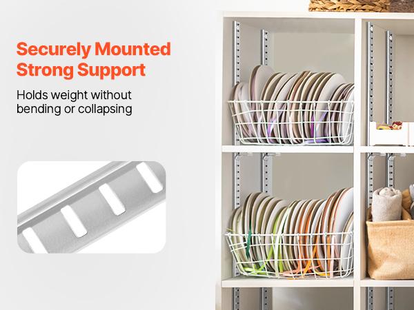 VEVOR Shelf Pilaster, 36.3-inch 6 Pack, Adjustable Shelf Brackets Steel Mortise Mount Pilaster Strip Standards with 24 Screws, Suitable for Wall Shelving System Cabinet Closet Organization