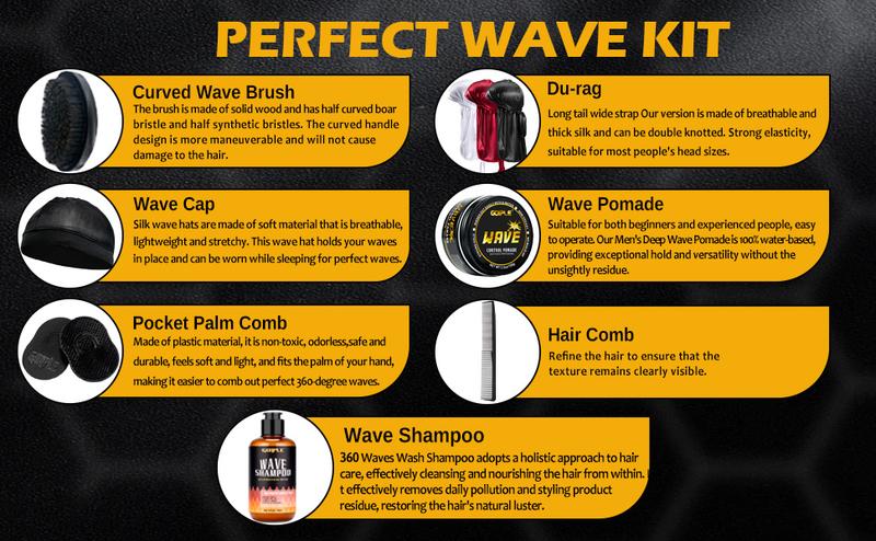 Waves Pomade-360 Waves Wash Shampoo Kit -Wave Shampoo for Black Men 360 Wave Shampoo Waves Shampoo Strenghtens Daily Nourishing