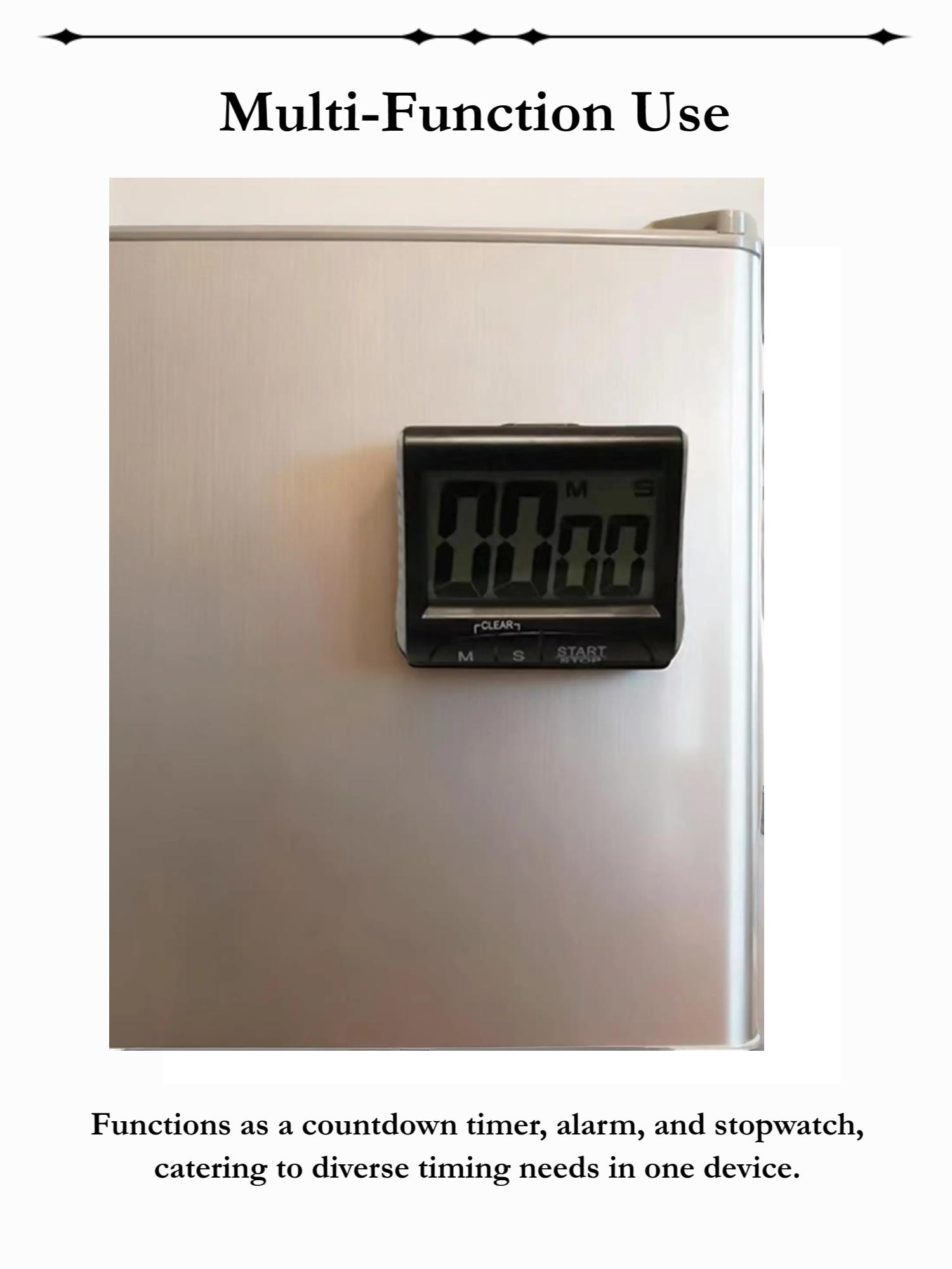 Large Screen Multifunctional Electronic Timer, Digital Timer, Magnetic Design, Countdown, Alarm, Stopwatch, Kitchen Baking, Office Study, Bedroom, Gym