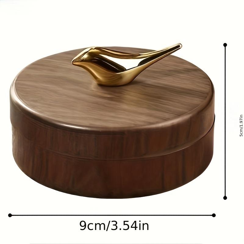 1 Light Luxury Stylish Tabletop Ashtray, Creative High-End Household Ashtray for Living Room, Personalized Car Ashtray with Lid, Retro and Exquisite, Perfect Gift for House Owners (Model: DM617)