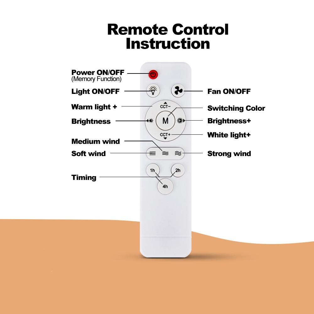 E27 Socket Fan Light Lamp, Adjustable Brightness & Timer, 3 Color Modes 3000k-6500k, Remote Control, Ideal for Bedroom/kitchen/living Room/dining Room/garage/walkway