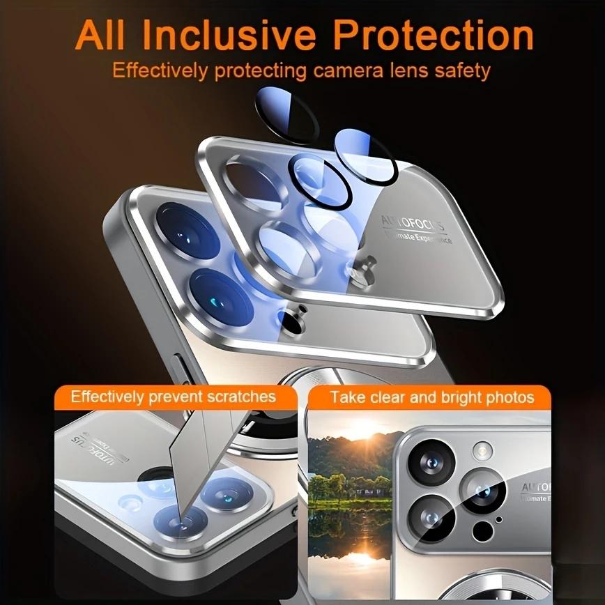 New large window instant 17 magnetic matte iPhone case - shockproof glass camera lens protection, with magnetic wireless charging function - suitable for iPhone 17 16 15 14 13 12 11 Pro Max Plus men's and women's protective cases Accessories Cover