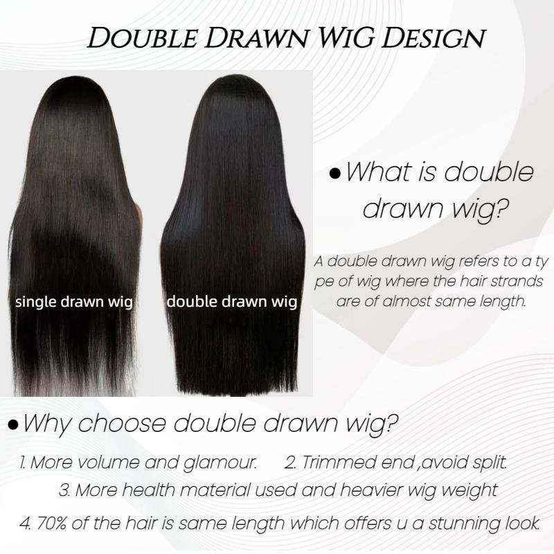 Bangjazz Human Hair Wig Double Drawn Hair Pre Bleached Knots 13X6 HD Lace Front Straight Hair 200% Density Glueless Wigs Brazilian Virgin Human Hair 4More Wig  Summervibes