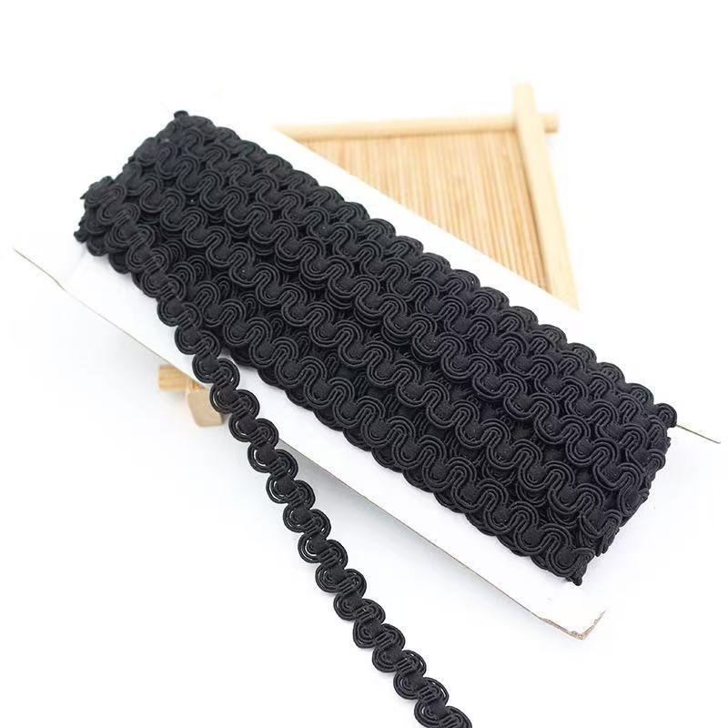 Multicolor S-Shaped Wave Trim Ribbon, 10m Long X 1cm Wide, Ideal for Clothing Curtains Pillows Sofa Edging Sewing Supplies