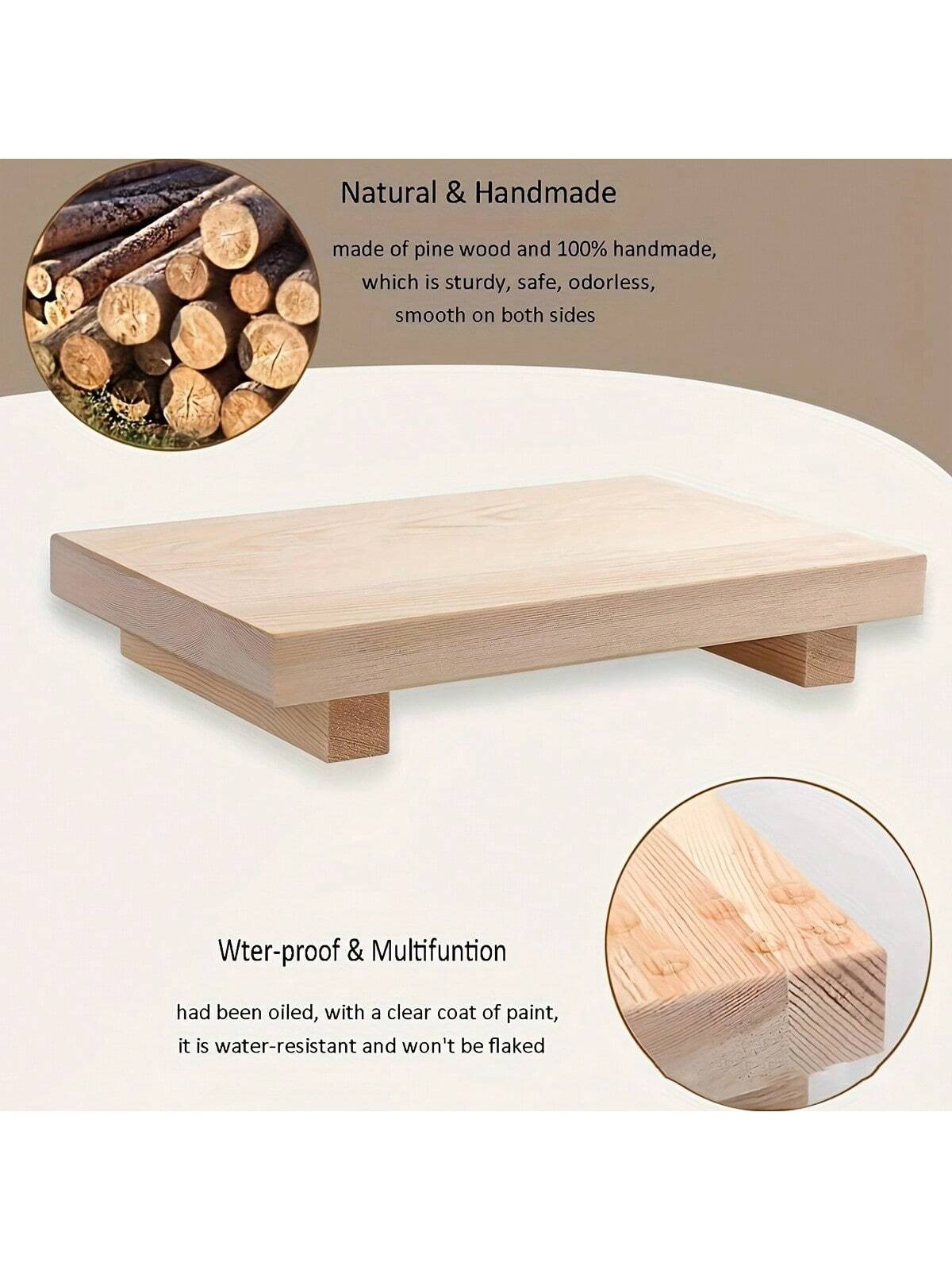 Small Bathroom Counter Organizer, Wooden Decorative Tray, Rectangular Cosmetic Rack, Kitchen Soap Bottle Holder, Home Party Gift