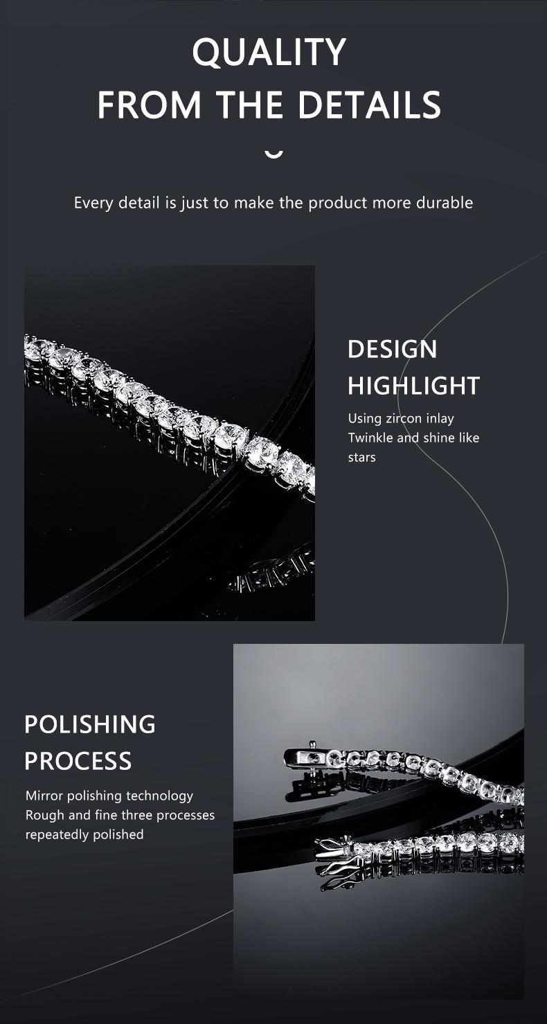 [[5A+ Cubic Zirconia]]  GEMSME 2-6MM CZ Round Cut Waterproof Tennis Bracelet Tennis Anklet Tennis chain for Men Woman Classic Barcelets Anniversary Birthday Engagement Gift High Quality Hiphop Unisex Style