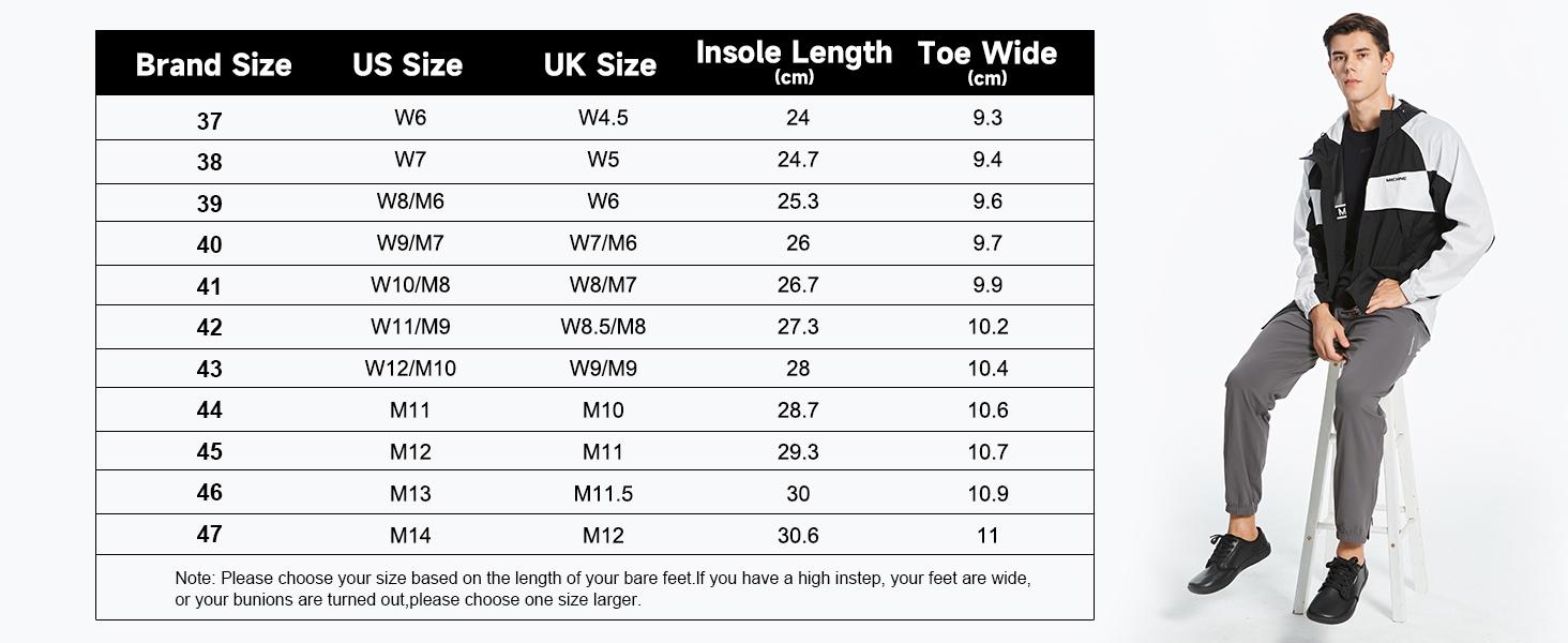 HOBIBEAR Unisex Wide Barefoot Shoes for Mens Womens Minimalist Zero Drop Shoes Sneakers Closed Boy Runner