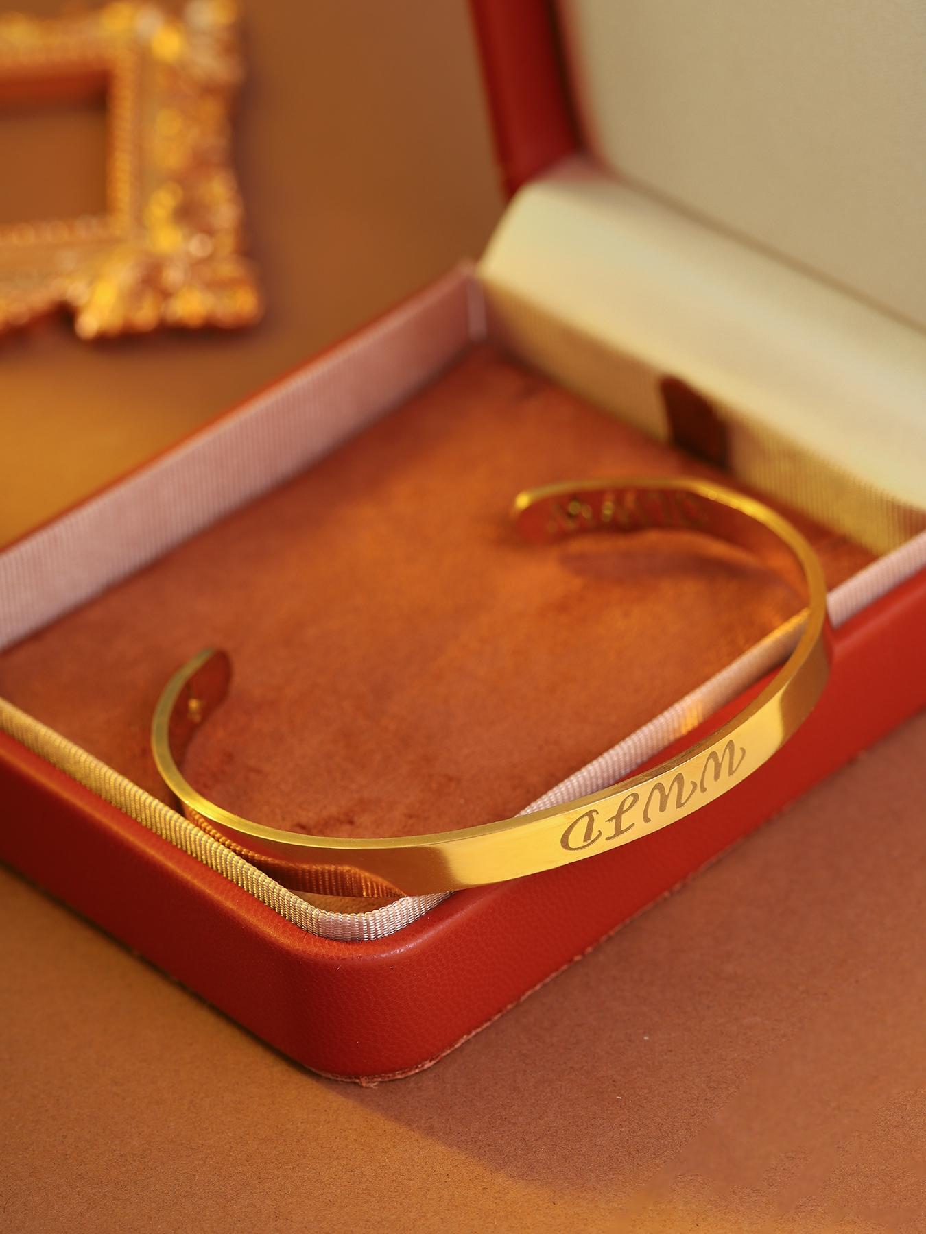 1pc WWJD 18K gold-plated stainless steel bracelet with engraved cross, ideal inspirational gift for couples/siblings, for events/daily wear (no box).