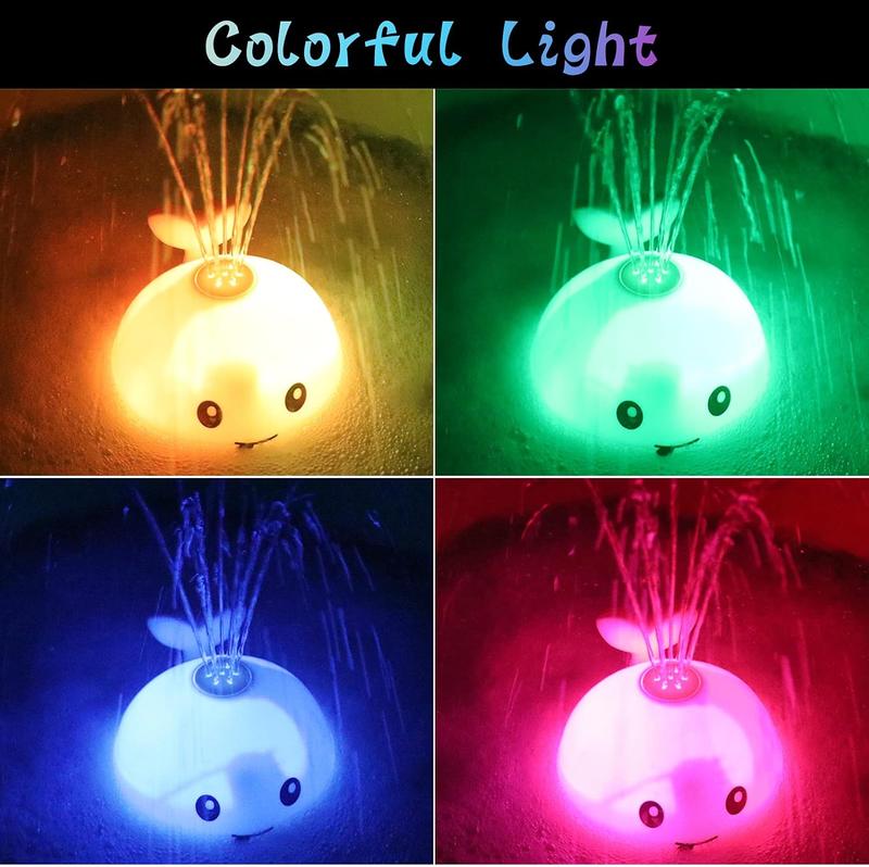 Baby Bath Toys, Toddler Bath Toys for Kids Ages 1-3, Light Up Whale Bath Toy Sprinkler, Pool Water Table Infant Baby Toys 6-12-18 Months, Bathtub Fountain Toy, Toddler 1st Birthday 1 2 3 Gifts
