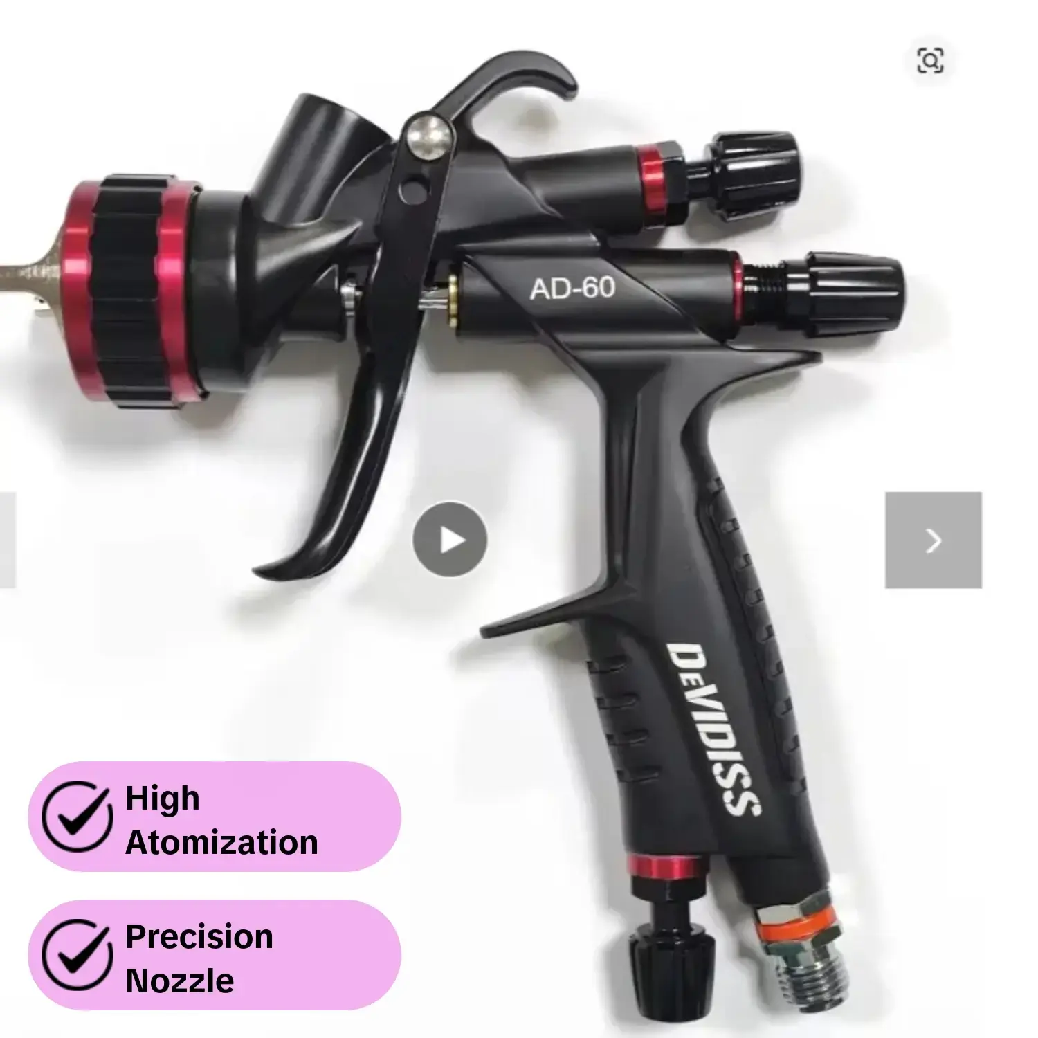 Devidiss Ad-60 Pneumatic Paint Sprayer, High Atomization Effect, Low Pressure, 1.3mm Nozzle, 600ML Spray Bottle, Professional Design, Handheld Paint Sprayer, Spray Painting Tool, Paint Spraying Tool