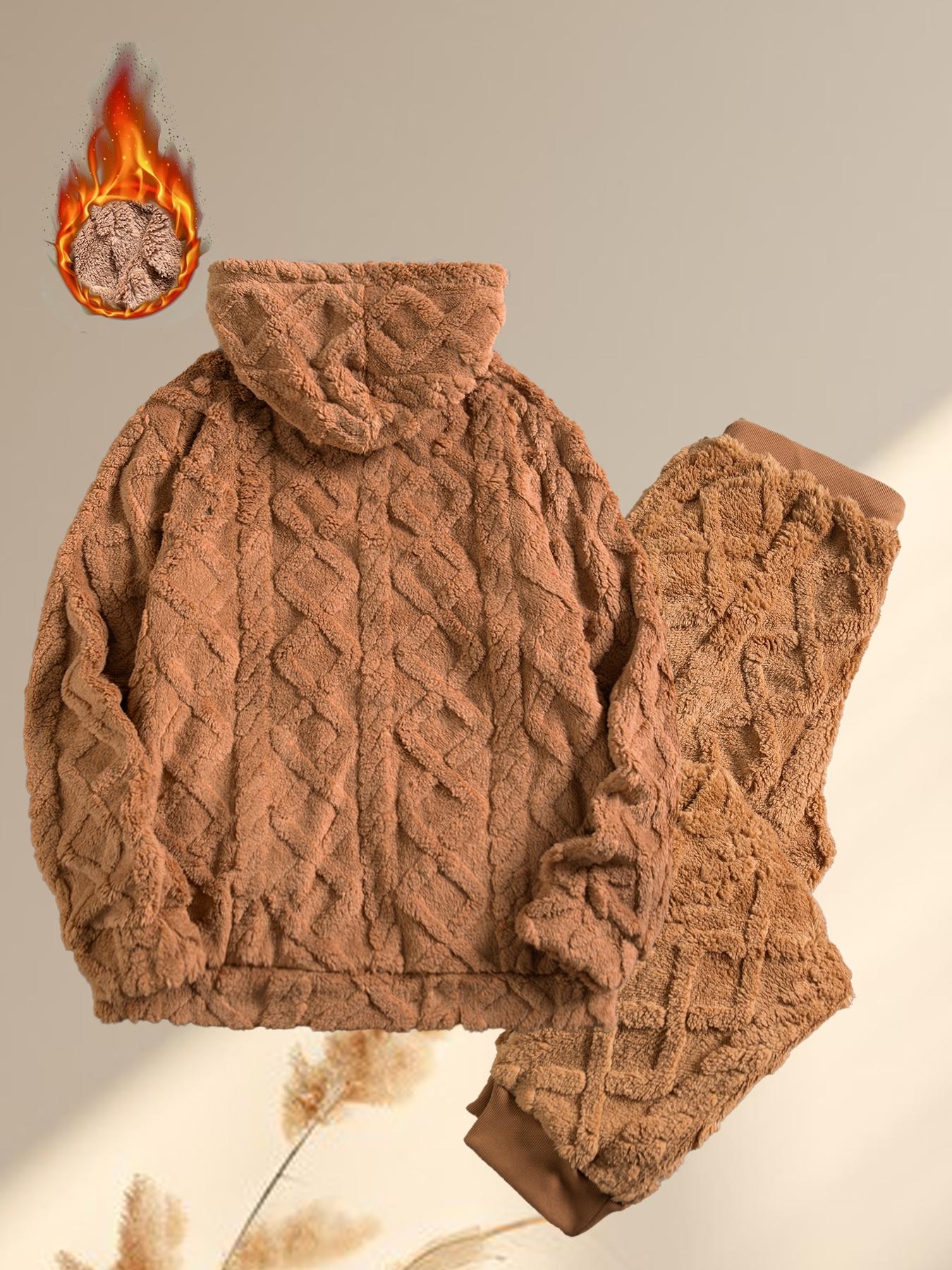 Lambswool Hooded Long Sleeve Sweater Set Texture Three-Dimensional Warm Soft Glutinous Skin-Friendly Fabric Casual Laid-Back Style 18 - 45 Years Old Men and Women Autumn and Winter Daily Commute/Home/Outdoor All-Matching