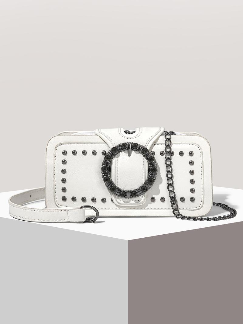 Women's Elegant Chain Strap Crossbody Bag, Fashionable Shoulder Bag for Daily Used, Casual Trendy Versatile High-quality Daily Commuting Bag, Adjustable Crossbody