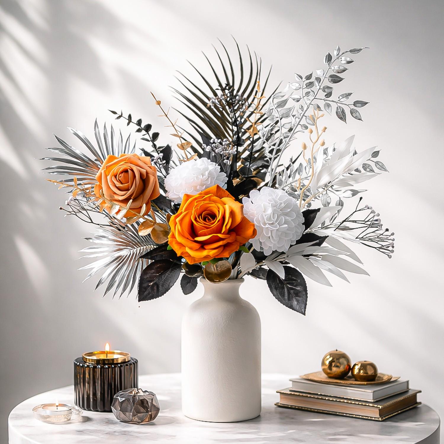 1 Set Color Block Artificial Flower Arrangement, High Contrast Home Decor, Living Room Entryway Table Accent, Creative Colorful Decoration