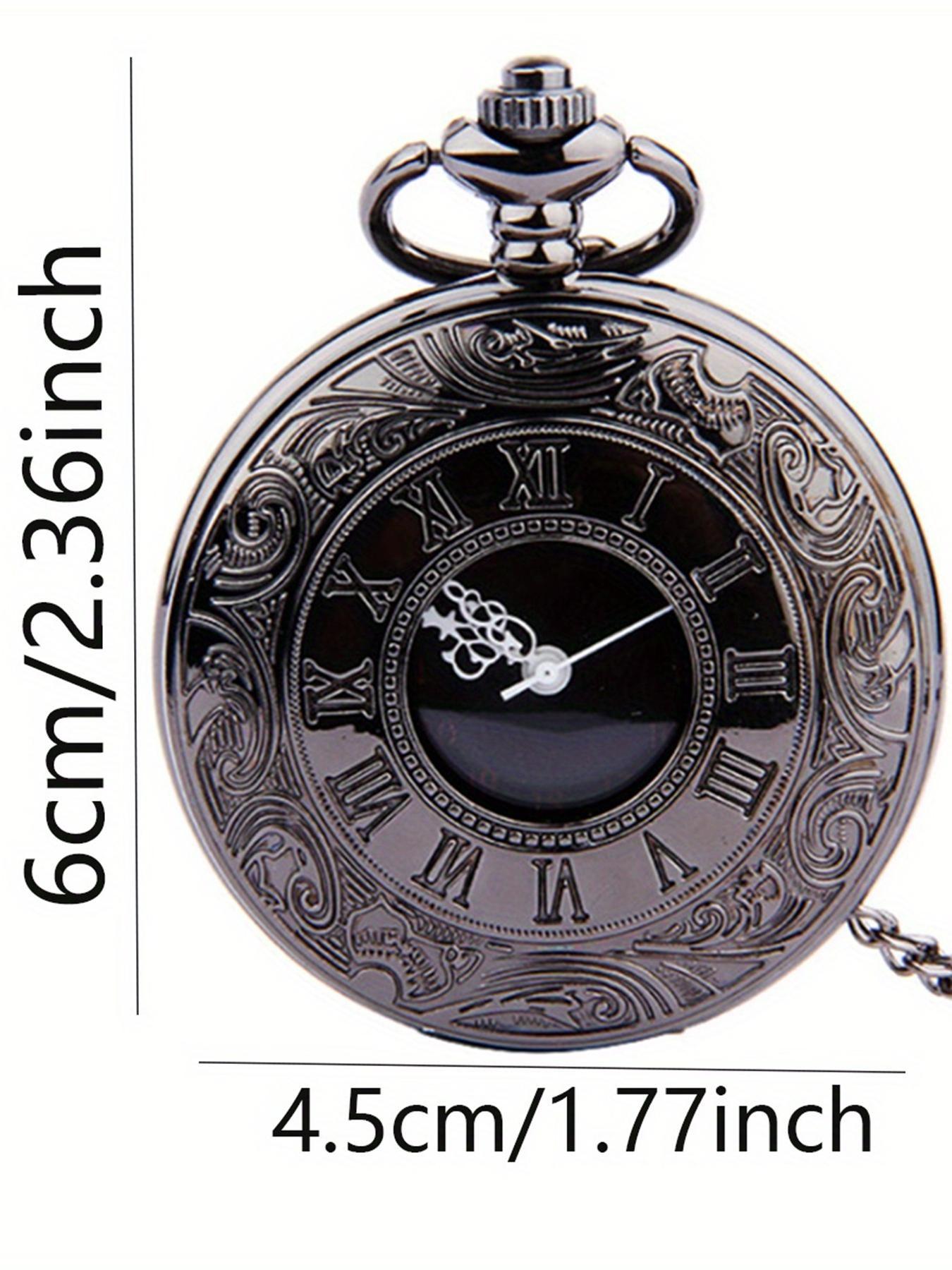Vintage Flip Cover Pocket Watch, Classic Roman Numerals, Unisex Necklace, Quartz Large Numbers, Elderly Pendant Watch Gift
