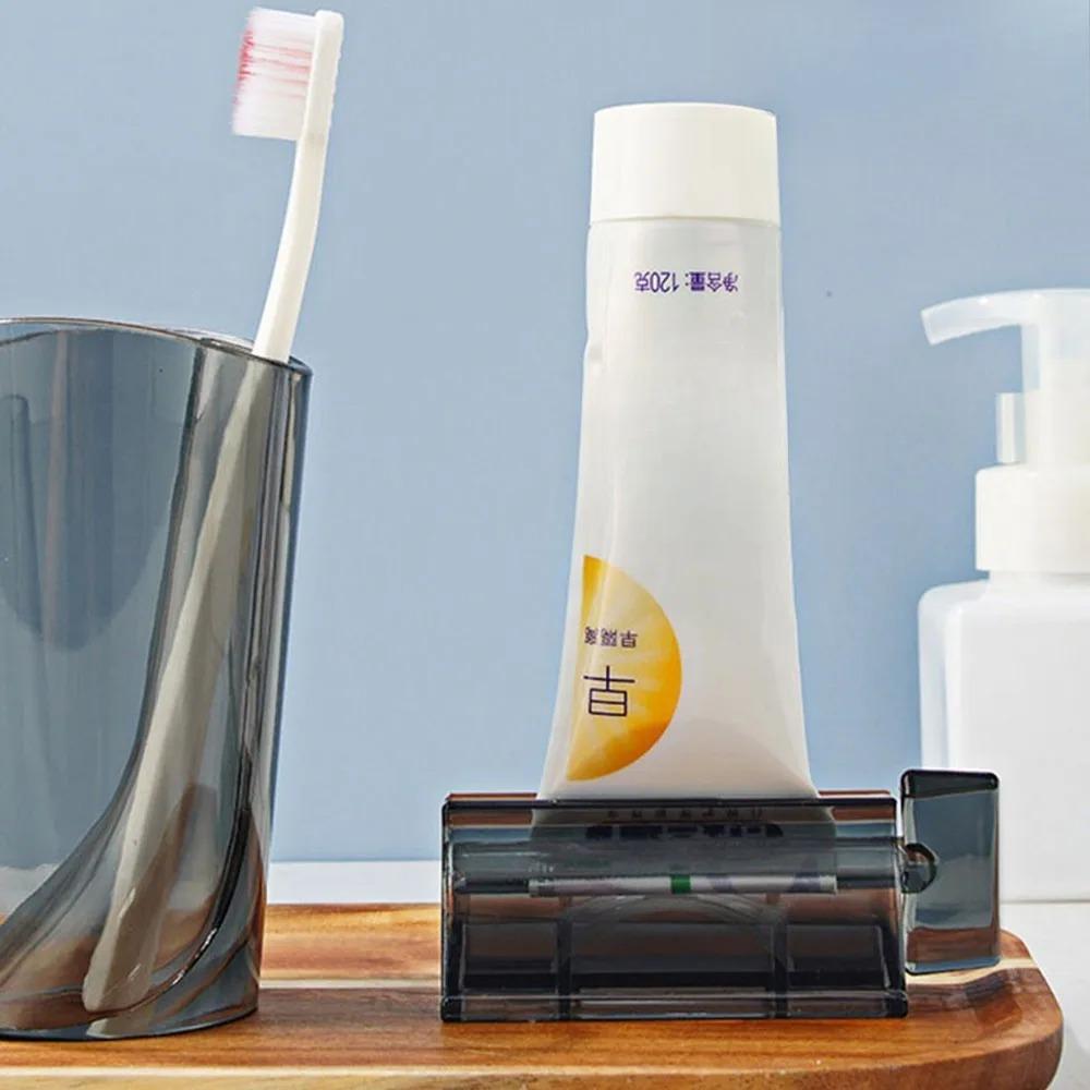 Portable Toothpaste Squeezer and Organizer, Easy-Clean Removable Holder, Effortless Rolling Toothpaste Saver, Multi-Size Fits Any Tube, No Installation Travel & Home Bathroom Upgrade Kit