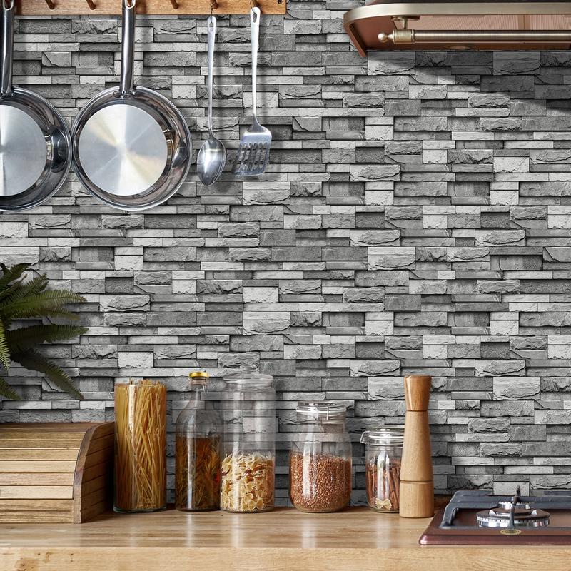 FLOLEOPA 48-Piece Peel-and-Stick Wall Decals Kitchen & Bathroom Splashback Protection Waterproof, Oil-Resistant, Heat-Resistant Ideal for Dining Rooms, Schools, and Office Wall Decor Marble Pattern Stickers, Tile Decals, Wall Panels