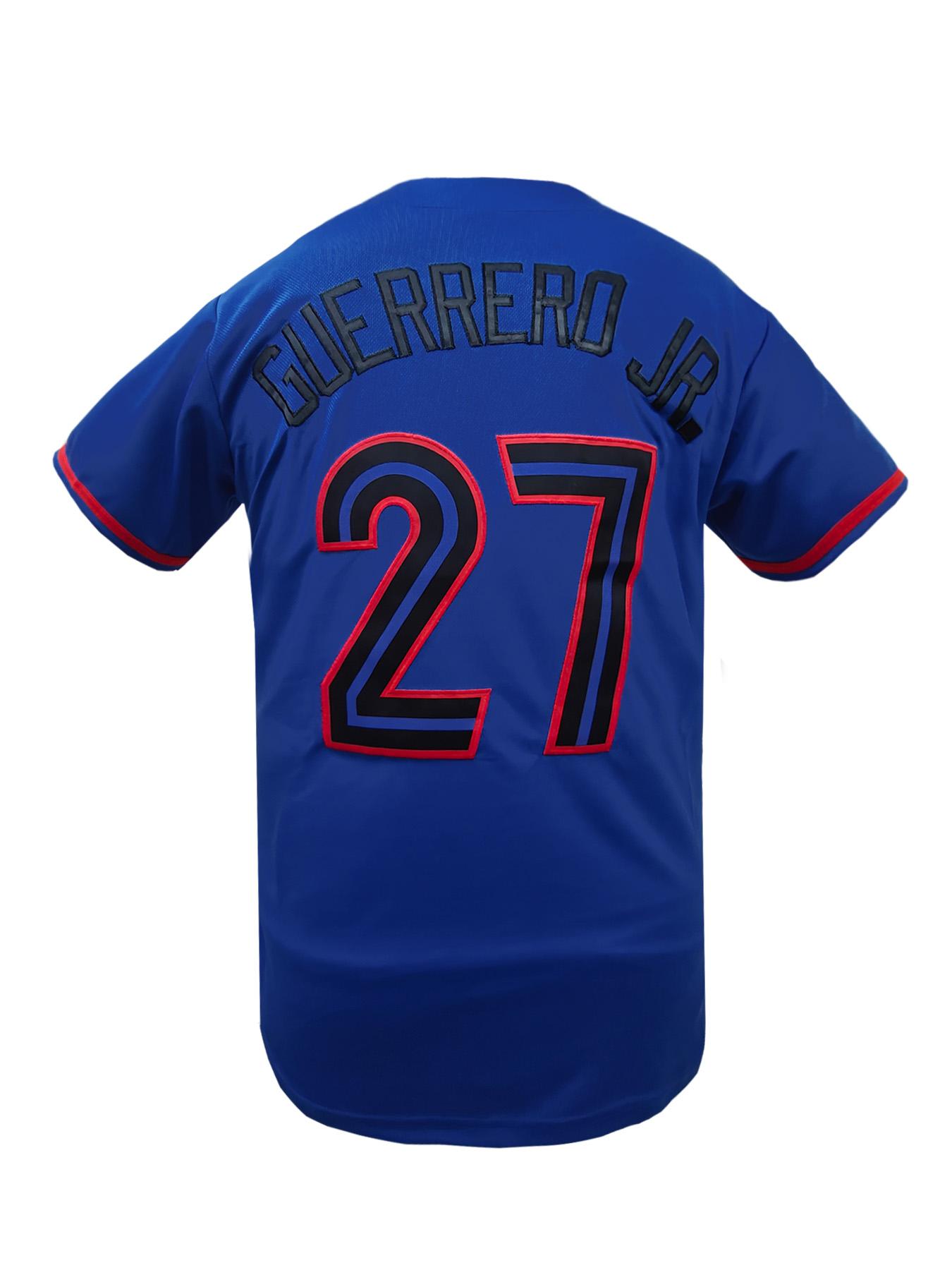 Men's Toronto #27 Embroidered Baseball Jersey Loose Fit V-Neck Short Sleeve Sports Top for Casual Wear, Outdoor Activities