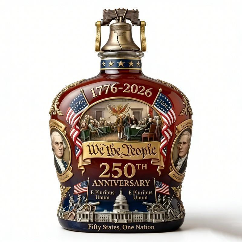 Viral 250th Usa Anniversary Decanter, Patriotic Bar Decor Must-Have, Limited Edition, 250 Years of America, We the People Design