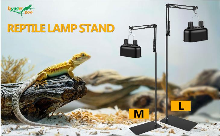 Reptile Heat Lamp Stand,Adjustable Heat Lamp Stand for Reptiles 7.87-74.8" with 360° Rotatable Swing Arm, Reptile Light Stand for Bearded Dragon Lizard Turtle Chick Plants