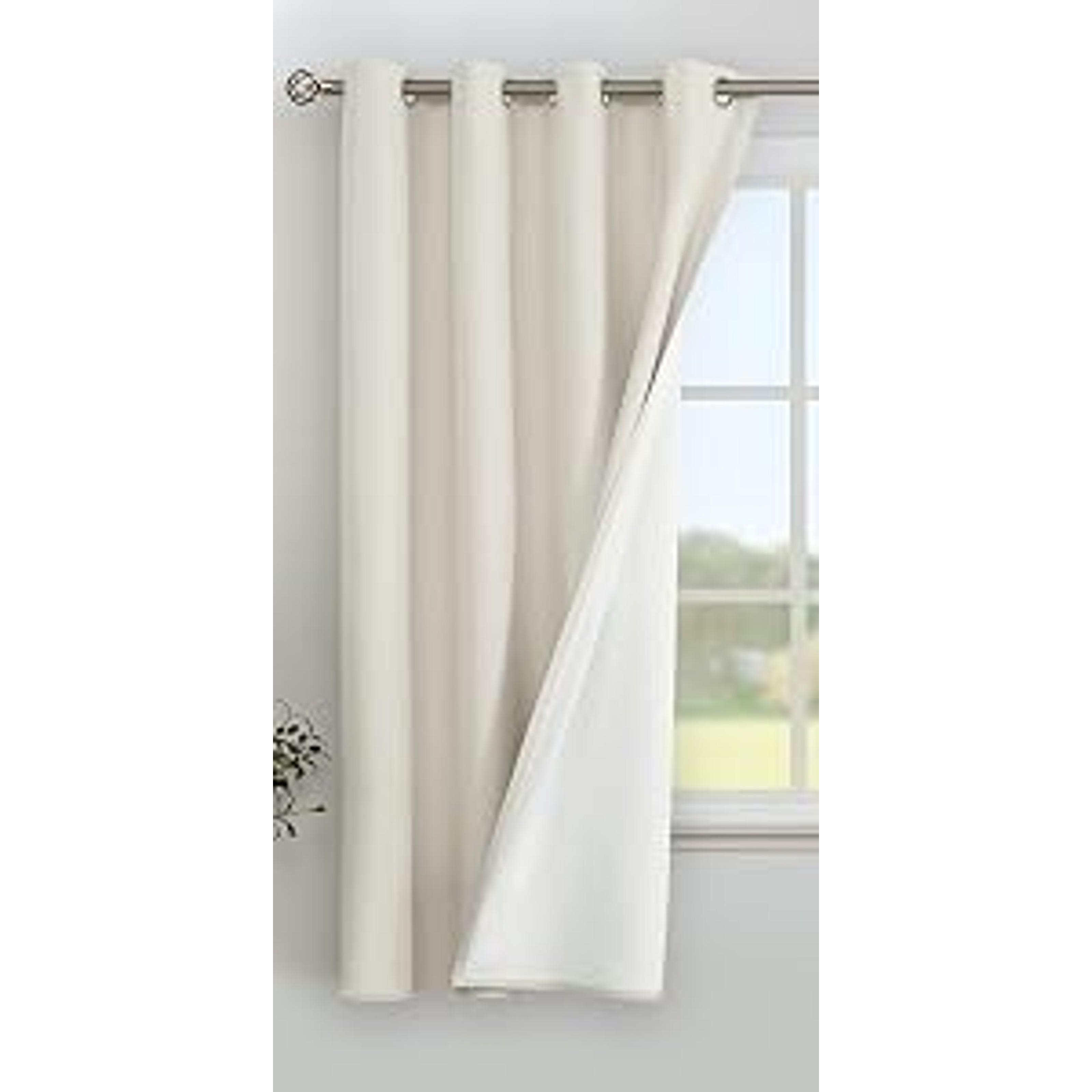 Linen Blackout Curtains 63 Inch Length for Bedroom Living Room, Beige Thermal Insulated Grommet Window Drapes, 2 Panels, 52 X 63 InchGift