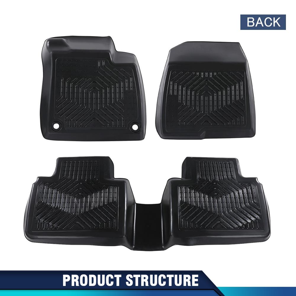 CROSSDESIGN 3pc Floor Mats Waterproof Tpe Protection Liners Fit For 2018-2022 Honda Accord Sedan Models