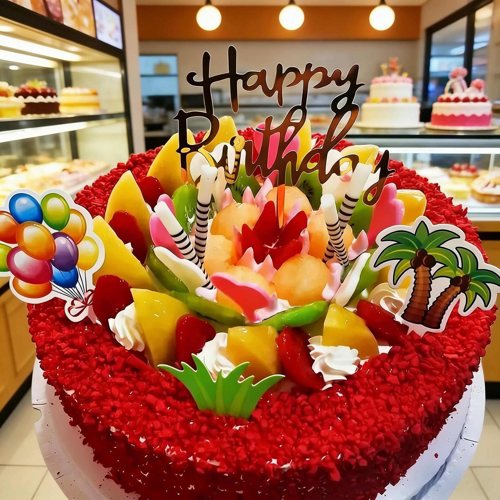 40pcs Acrylic Cake Decorations, Flashing Party Cake Decor, Birthday Card, Creative Baking Supplies, Festival and Birthday Gifts