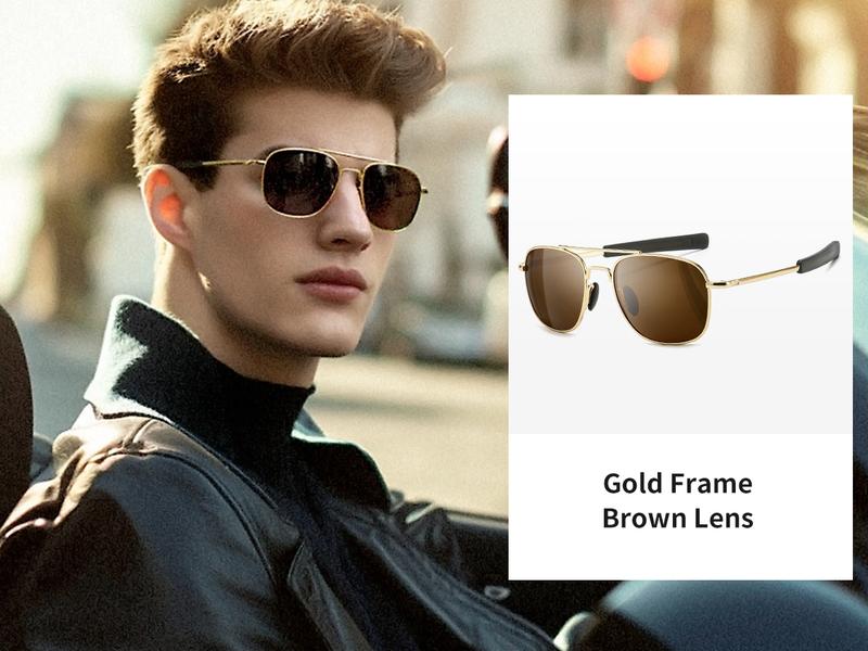 SUNGAIT Men's Military Polarized Aviator Sunglasses UV400 Protection Unisex HD Lens Bayonet Temples for Outdoor Activities