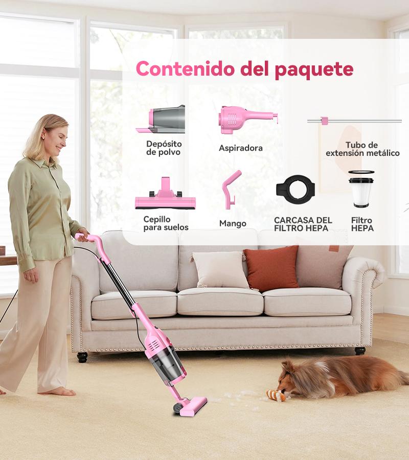 [Promoción] INSE R6X Aspiradora Escoba con Cable 600W 15KPa, Ultraligera sin Bolsa, 3 en 1 de Mano para Hogar, Alfombra, Suelo Duro, Pelo de Mascotas y Coche