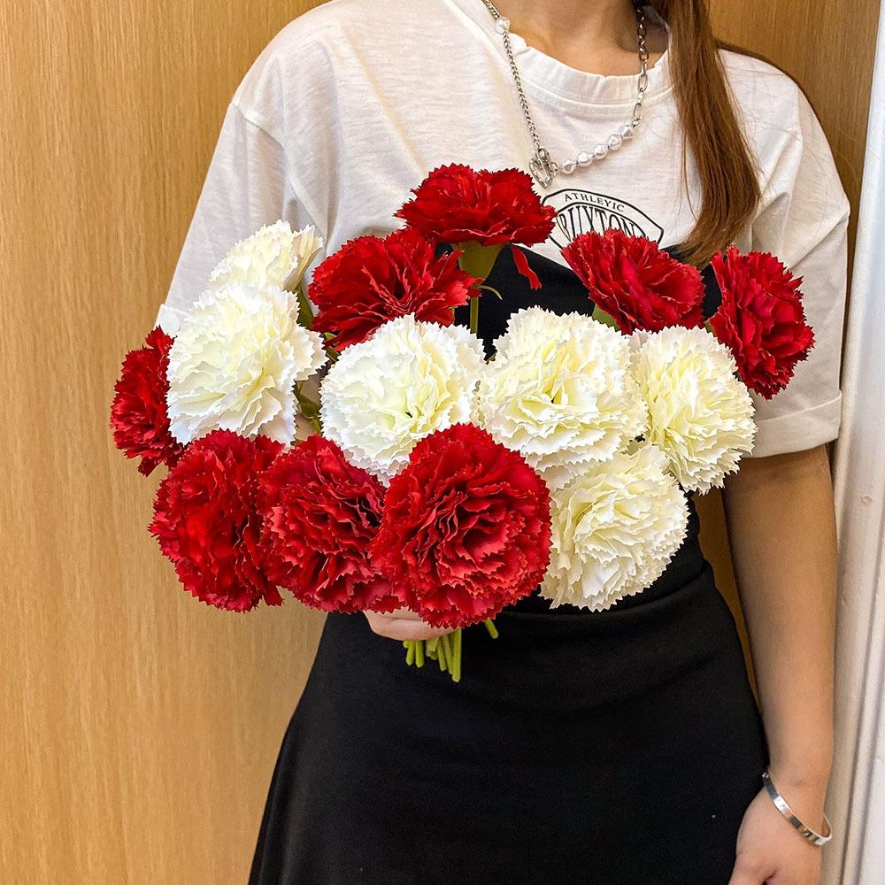 12 Artificial Carnations Colors, High Fidelity Fake Flowers, Perfect for Mother's Day Home Wedding Party Decor