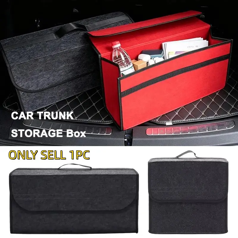1pc Car Felt Storage Box, Enlarged and Thickened Soft Felt, Household Storage Bag, Auto Accessories, New Car Storage Solution