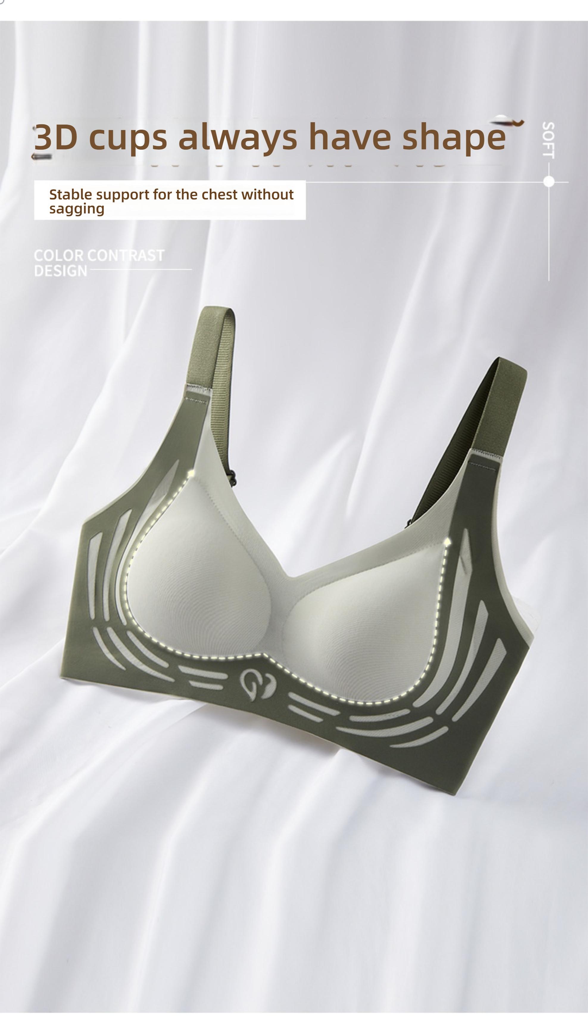 Women's Soft Support Bra, Small Chest Gathered Anti-Drop Running Shockproof Sports Fixed Cup Underwear, Comfortable Everyday Wear