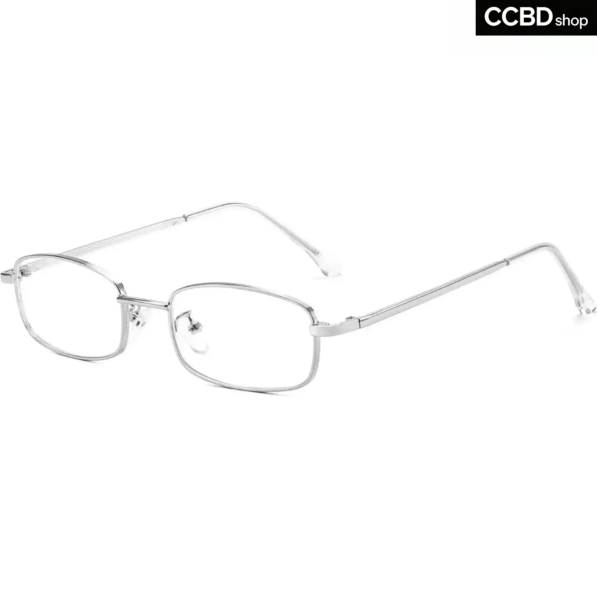 Women's Y2K Vintage Blue Light Glasses, Metal Rectangle Frame Fake Nerd Eyewear, Gold Silver Anti Eyestrain Computer Glasses for Daily Office