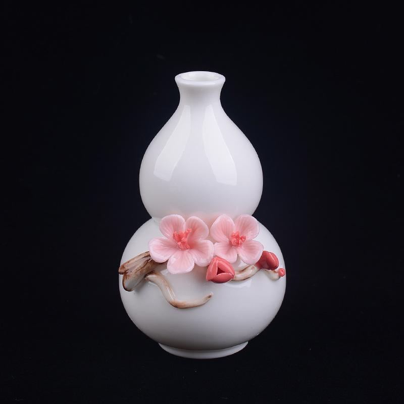 Handmade Ceramic Gourd-Shaped Vase, Gourd-Shaped Ceramic Flower Vessel, Creative Home Ceramic Decoration
