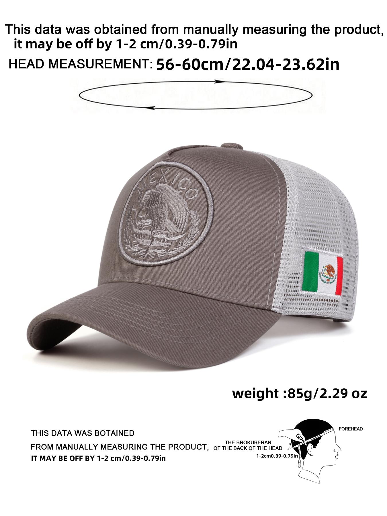 Mexico Flag Design Baseball Cap, Casual Outdoor Sports Hat for Men & Women, Adjustable Sun Protection Cap for Daily Wear, Embroidery Adjustable Hat