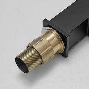 BESy Morden Square Matte Black Kitchen Faucet, Single Handle 2 Function Pull Down, Commercial Solid Brass Spring Rv Square Kitchen Sink Faucet with Pull Down Sprayer Laundry Faucet