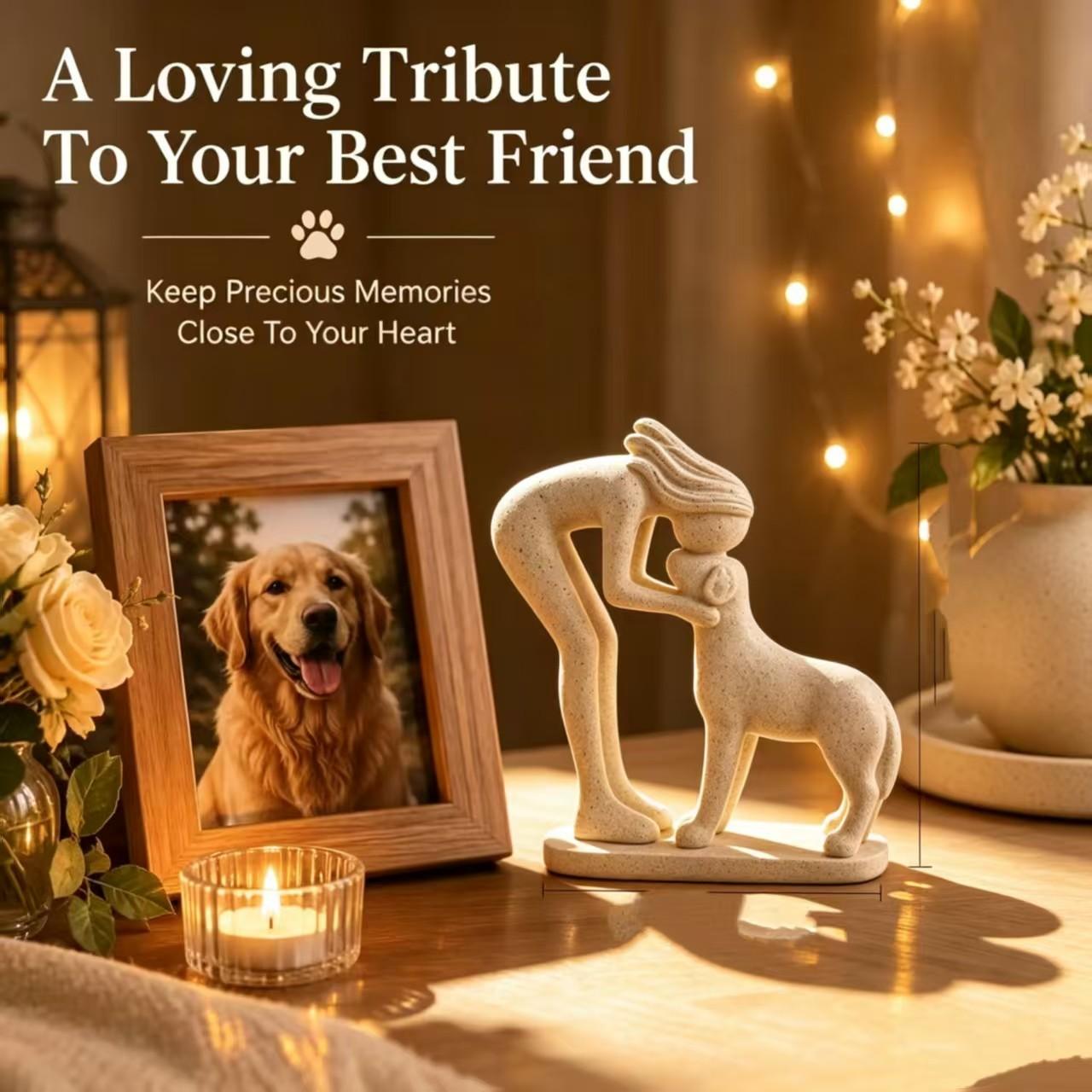 Modern Abstract Resin Dog Lover Collectible Sculpture, Creative Home Office Desk Decor, Pet Memorial Art, Living Room Shelf Ornament