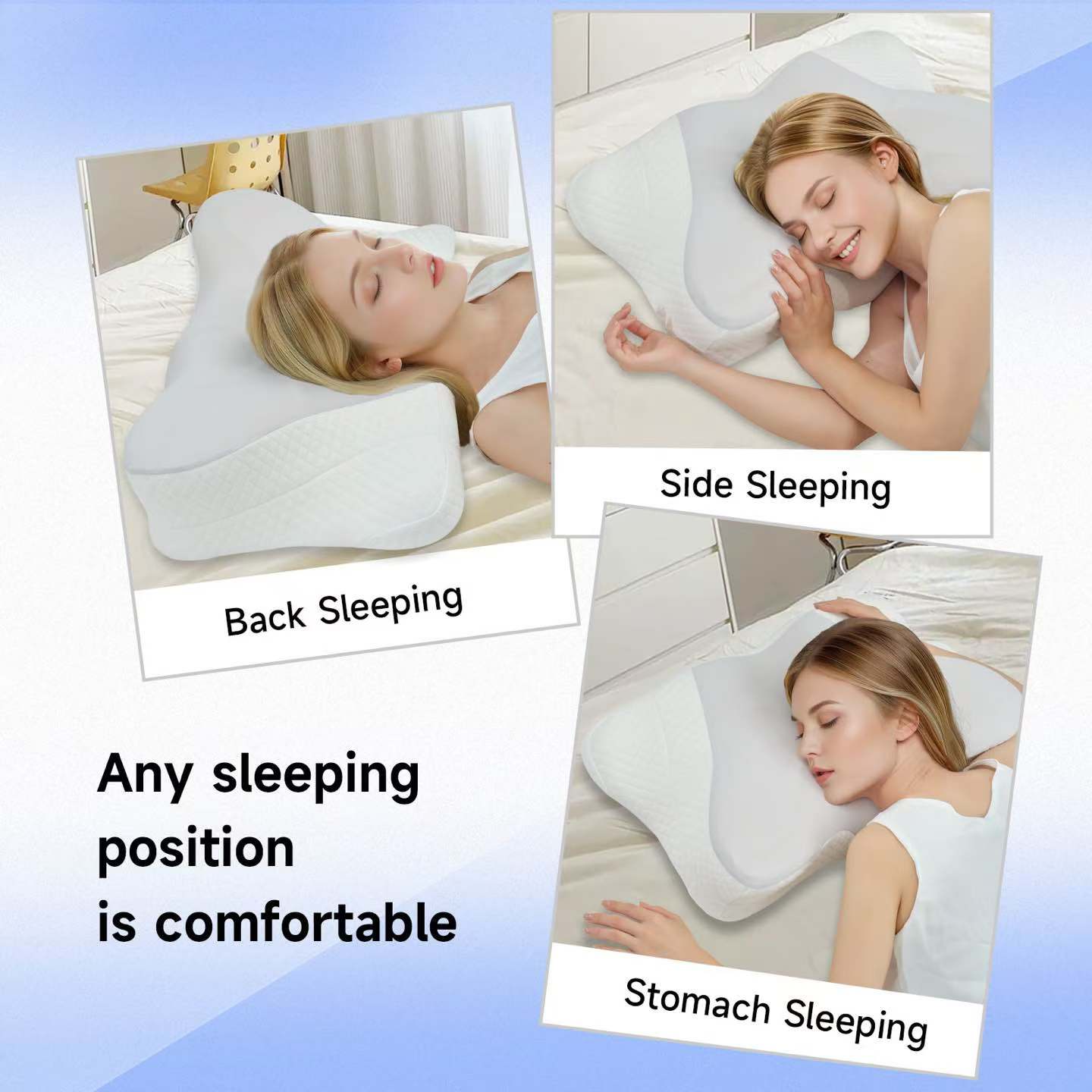 VIZIM Infinity Pillow, Ergonomic 4-Zone Memory Foam Cervical Pillow with Adjustable 4~5Inch Height, Breathable Cover, Neck Pain Relief & Support for Side, Back & Stomach Sleepers