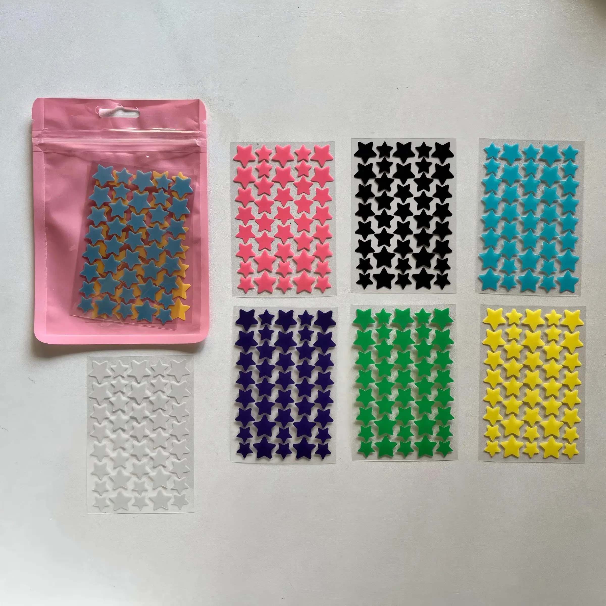 280pcs Star-Shaped Acne Pimple Patches, Gentle Non-Irritating, Multiple Colors, Lightweight and Adhesive, Facial Cleansing Tool