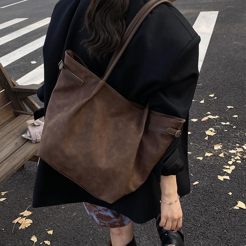 Elegant Vintage Bag, Large Capacity Shoulder Bag, Commuter Handbag, Daily Commuter Purse, Simple Versatile Daily Use for Women, All Seasons