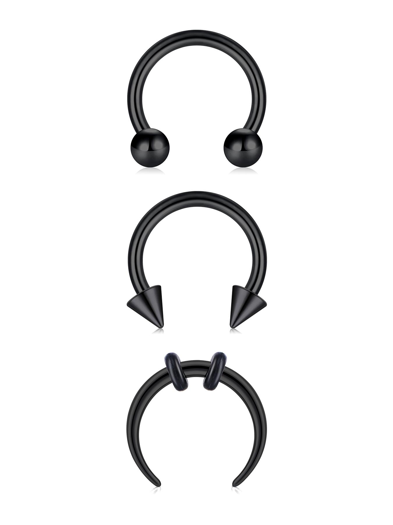 Unisex Horseshoe Nose Ring, 16g Stainless Steel, 8mm, Inner Thread Design, Suitable for Ear Lobe, Septum, Cartilage, Lip Piercing Jewelry, Septum Pierced Ring