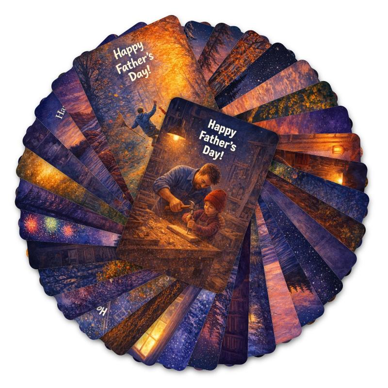 36-sheet Father's Day Card Set, Memorial Cards, Thank You Greeting Cards, Holiday Gift, Festival Postcards, Perfect for Dad