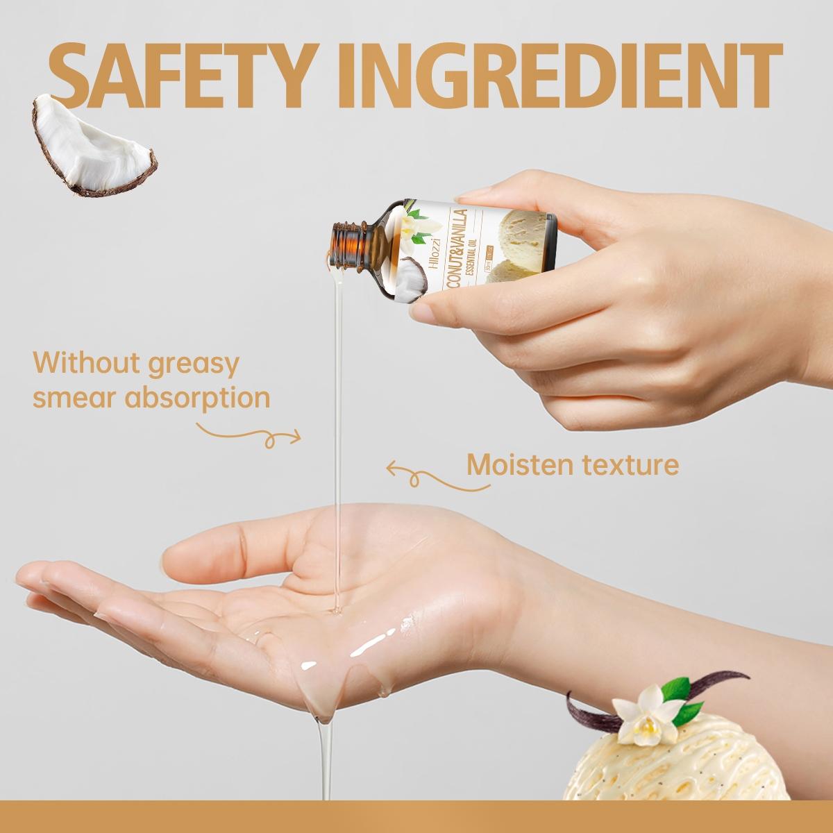 1pc 30ML Coconut & Vanilla Essential Oil, Scented Oil, Aromatherapy Oil, Diffuser Refill Liquid for Home, Living Room, Bedroom, Bathroom, Air Freshener, Stress Relief Gift